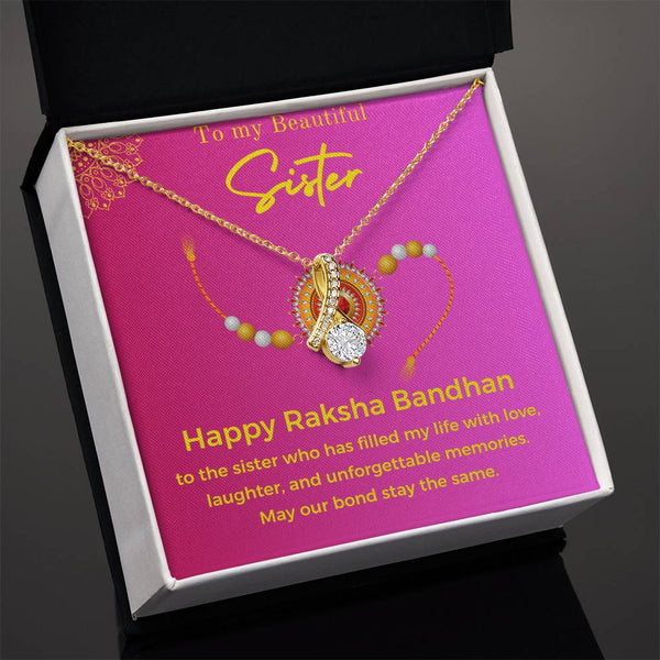 Stunning Raksha Bandhan Gift For Sister 2025 - 925 Sterling Silver Necklace Gift Set