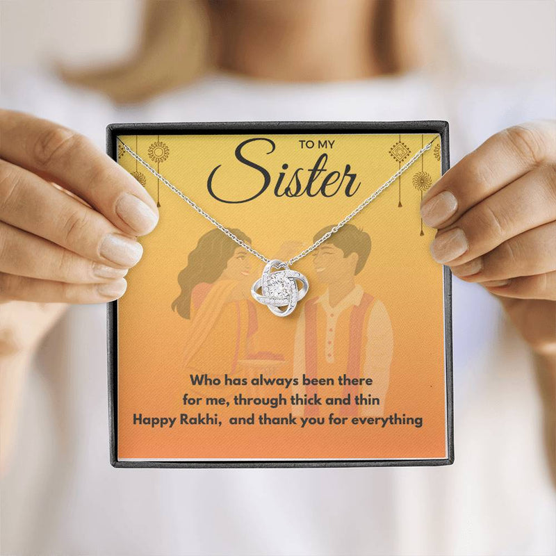 Thoughtful Rakhi Gift For Sister - 925 Sterling Silver Necklace Gift Set