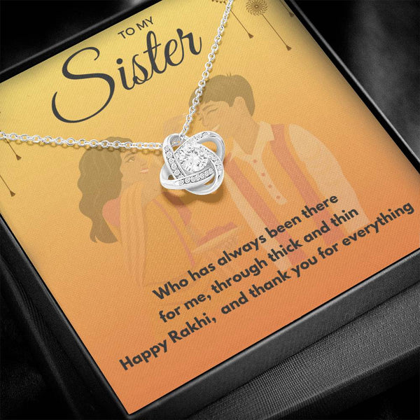 Thoughtful Rakhi Gift For Sister - 925 Sterling Silver Necklace Gift Set
