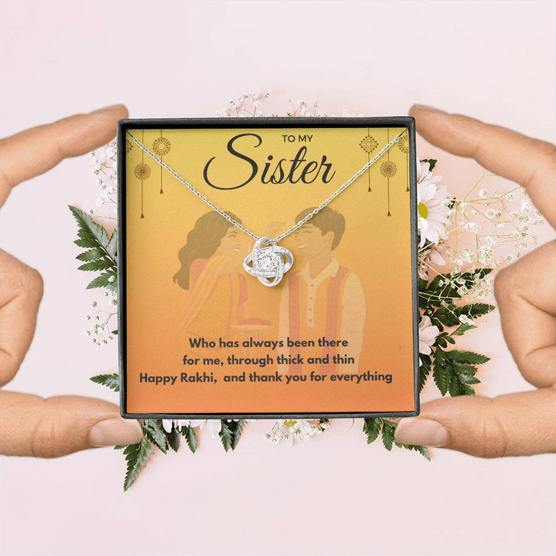 Thoughtful Rakhi Gift For Sister - 925 Sterling Silver Necklace Gift Set