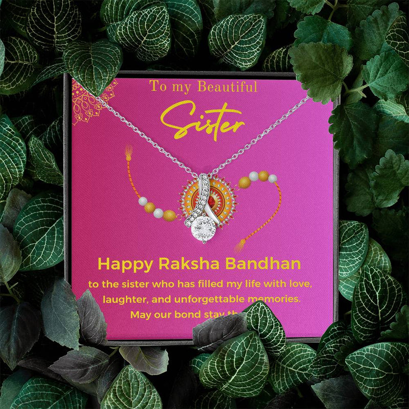 Stunning Raksha Bandhan Gift For Sister 2025 - 925 Sterling Silver Necklace Gift Set
