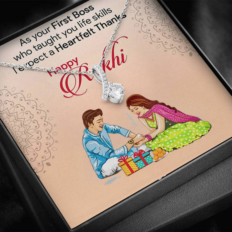 Funny Rakshabandhan Gift For Sister 2025 - 925 Sterling Silver Necklace Gift Set