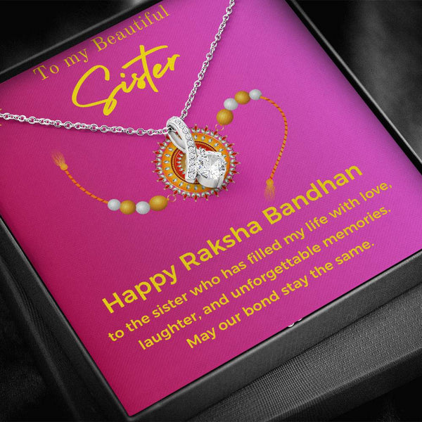 Stunning Raksha Bandhan Gift For Sister 2025 - 925 Sterling Silver Necklace Gift Set