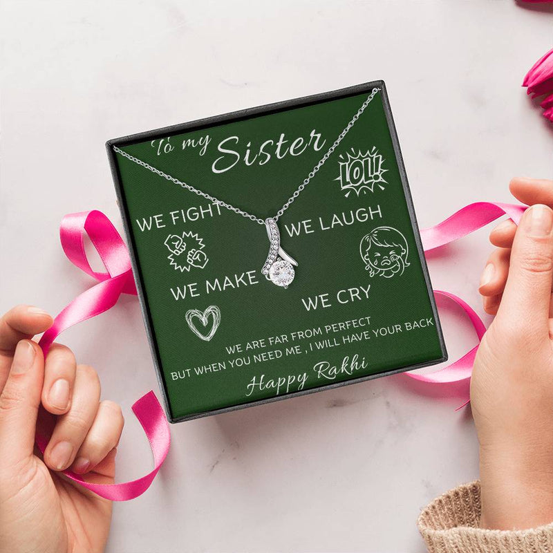 Perfect Rakshabandhan Gift For Sister 2025 - 925 Sterling Silver Necklace Gift Set