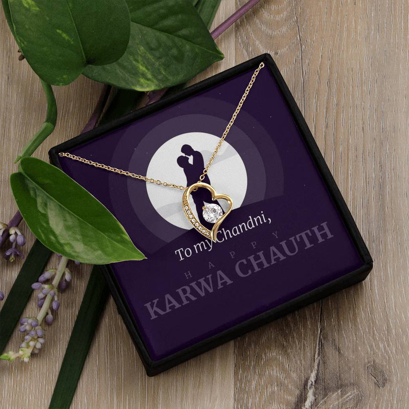 Special Personalized Karva Chauth Gift For Wife - 925 Sterling Silver Necklace Gift Set