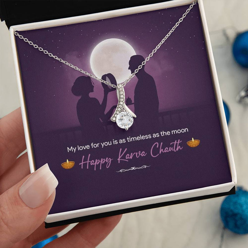 Perfect Karwa Chauth Gift Idea For Wife 2025 - 925 Sterling Silver Necklace Gift Set
