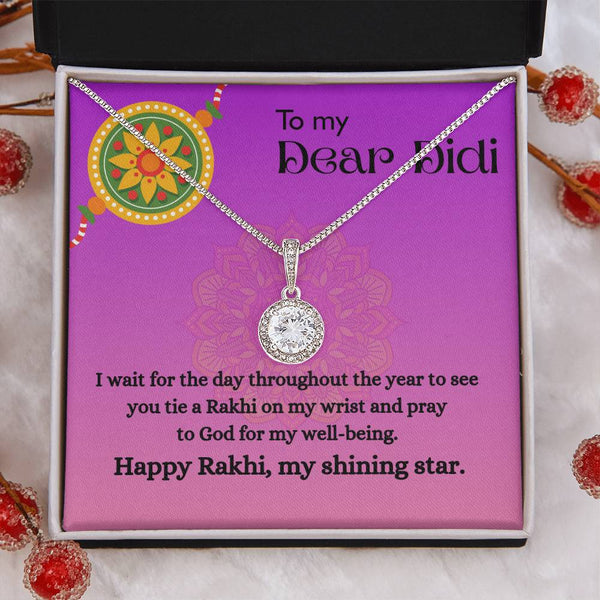 Best Rakhi Gift For Elder Sister - 925 Sterling Silver Necklace Gift Set