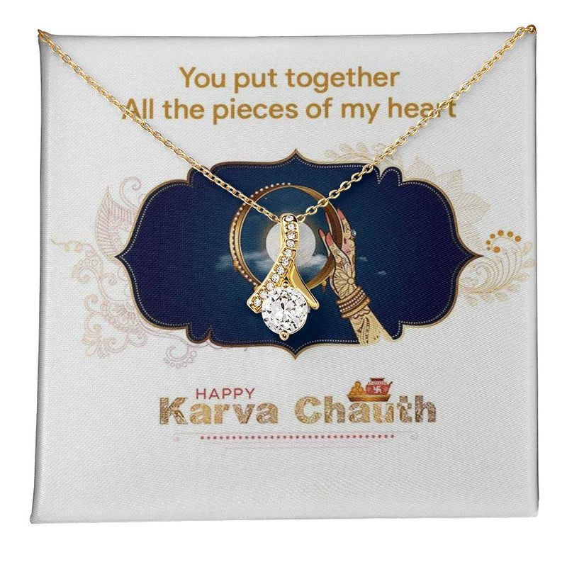 Heartfelt Karwa Chauth Gift For Wife 2025 - 925 Sterling Silver Necklace Gift Set