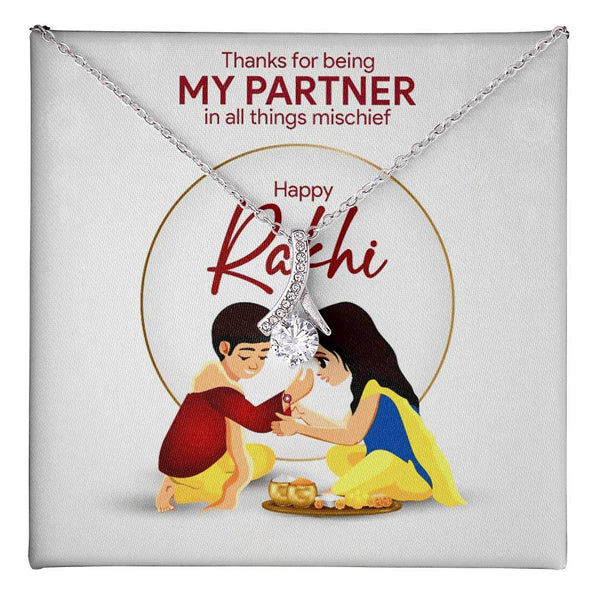 Special Rakhi Gift Idea For Sister - 925 Sterling Silver Necklace Gift Set