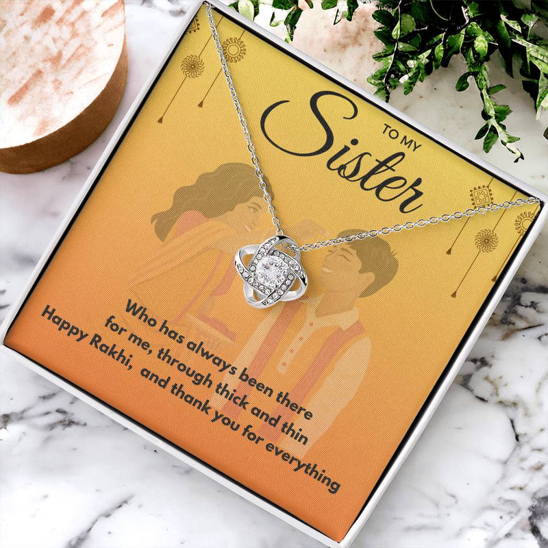 Thoughtful Rakhi Gift For Sister - 925 Sterling Silver Necklace Gift Set