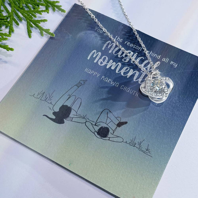 Amazing Karva Chauth Gift For Her - 925 Sterling Silver Necklace Gift Set