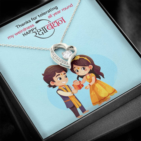 Perfect Rakhi Gift Idea for Sister - 925 Sterling Silver Necklace Gift Set