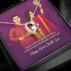 Surprise Karwachauth Gift For Wife - 925 Sterling Silver Necklace Gift Set