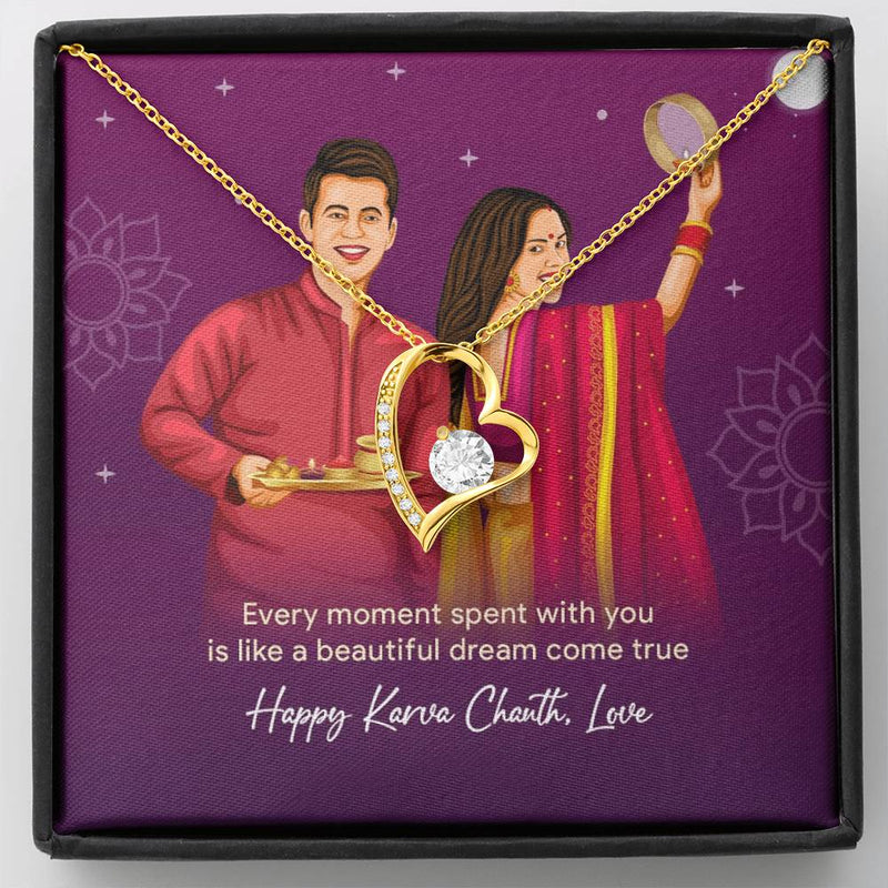 Surprise Karwachauth Gift For Wife - 925 Sterling Silver Necklace Gift Set