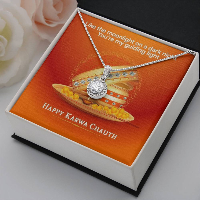 Ideal Karva Chauth Gift For Wife - 925 Sterling Silver Necklace Gift Set