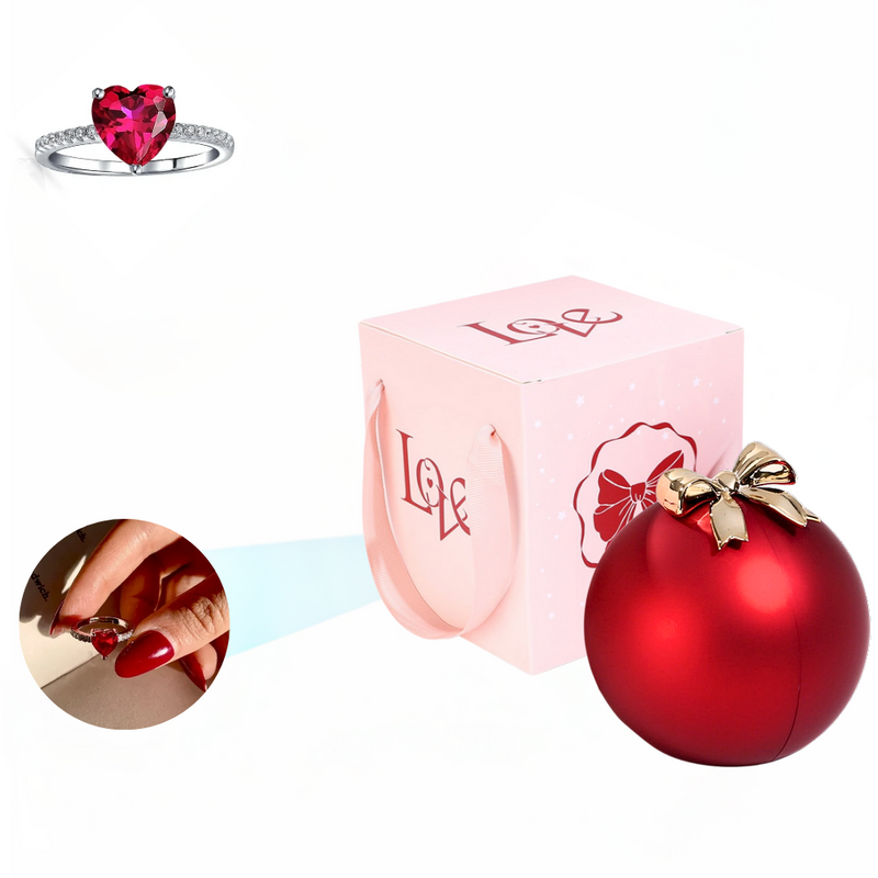 Eternal Rose Dome With Heart Ring Gift Set - 925 Sterling Silver Adjustable Size