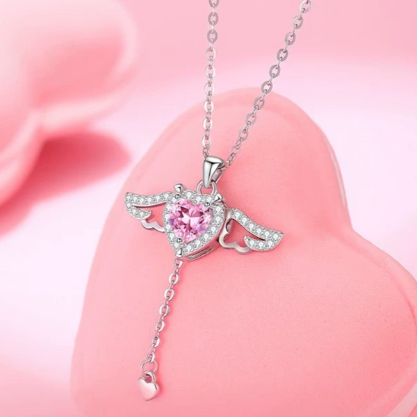 Angel Wings Dancing Necklace - Pure 925 Sterling Silver Necklace