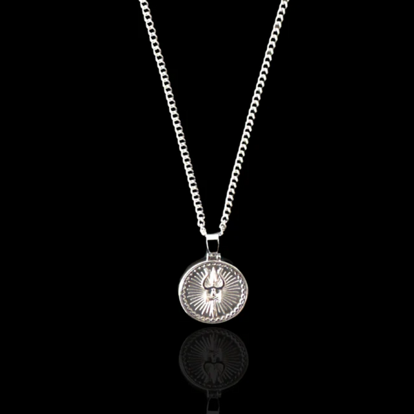 Shiv Trishul Pendant - 925 Sterling Silver Pendant Gift Set