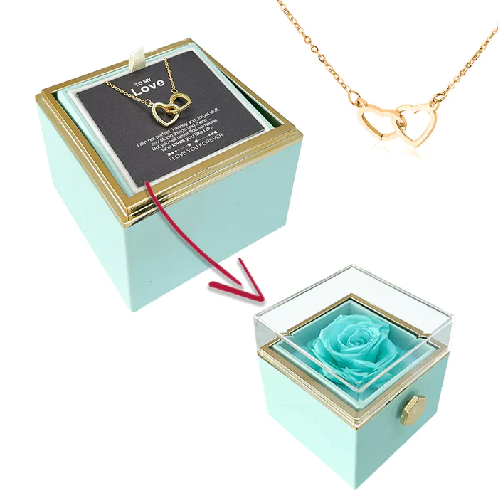 Eternal Rose Box With Pure Silver Necklace And Message Card Gift Set