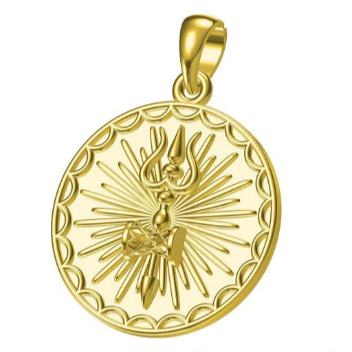 Shiv Trishul Pendant - 925 Sterling Silver necklace Gift Set