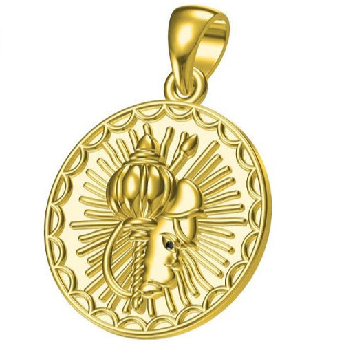 Hanuman Gada Pendant - 925 Sterling Silver necklace Gift Set