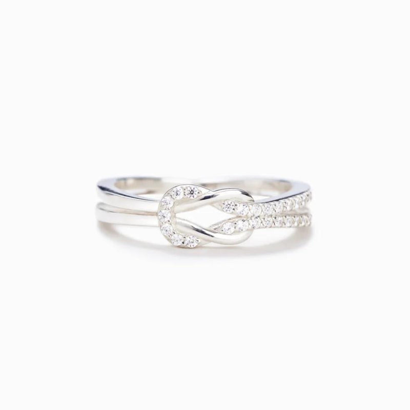 Infinity Love Knot 925 Sterling Silver Ring Adjustable