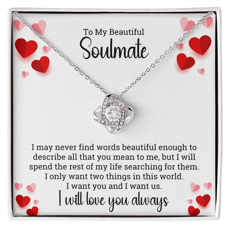 Gift For Beautiful Soulmate - Pure Silver Necklace Gift Set