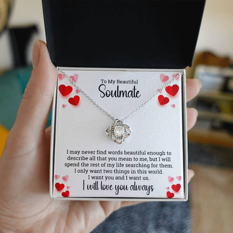 Gift For Beautiful Soulmate - Pure Silver Necklace Gift Set