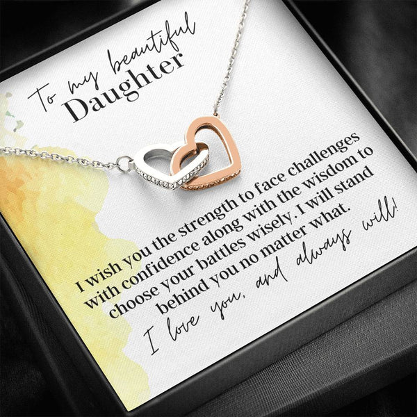 Beautiful Gift For Daughter - Pure Silver Interlocking Hearts Necklace Gift Set