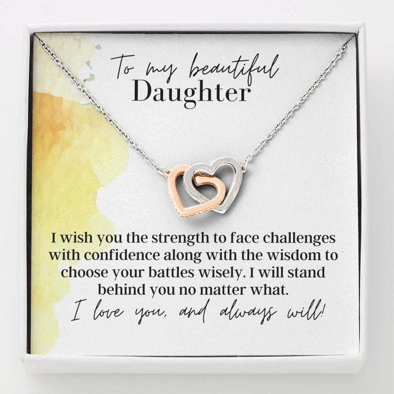 Beautiful Gift For Daughter - Pure Silver Interlocking Hearts Necklace Gift Set