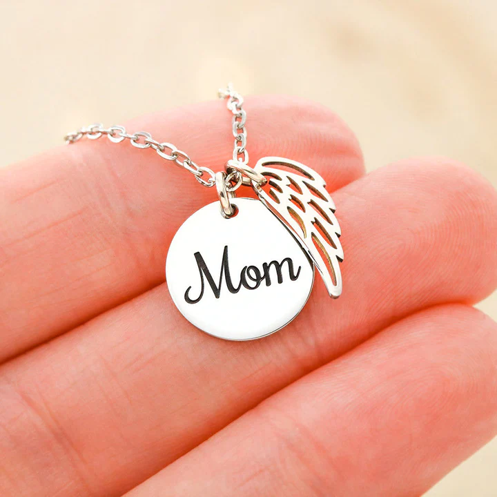 Mom Angel 925 Sterling Silver Pendant Set