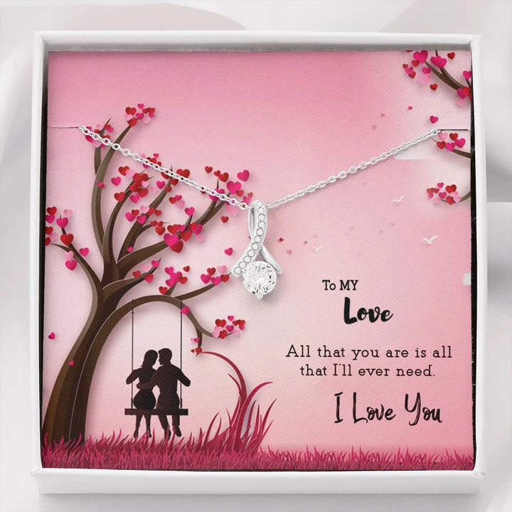 Special Gift For Your Love - Pure Silver Heart Necklace Gift Set