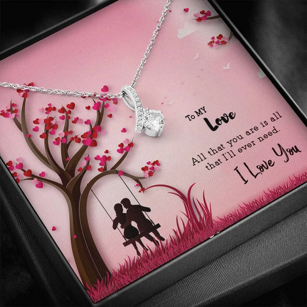 Special Gift For Your Love - Pure Silver Heart Necklace Gift Set