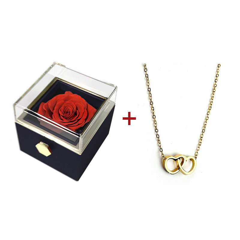 Eternal Rose Box With Pure Silver Necklace Gift Set