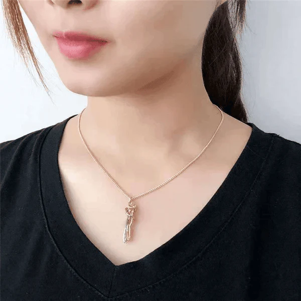 8th Anniversary Hug Necklace For Wife - 925 Sterling Silver Pendant Chain Set