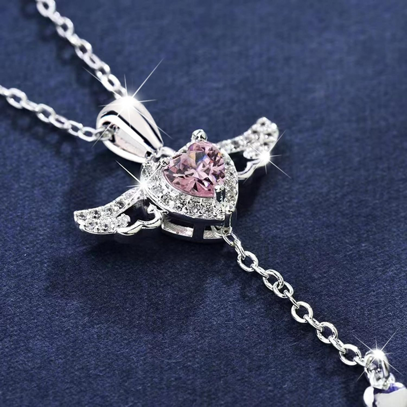 Angel Wings Dancing Necklace - Pure 925 Sterling Silver Necklace