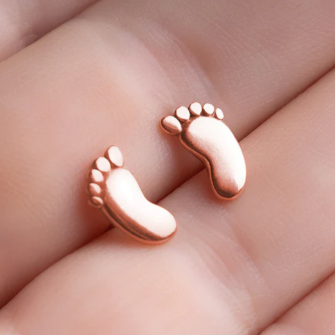 Babyfeet Earrings Rose Gold