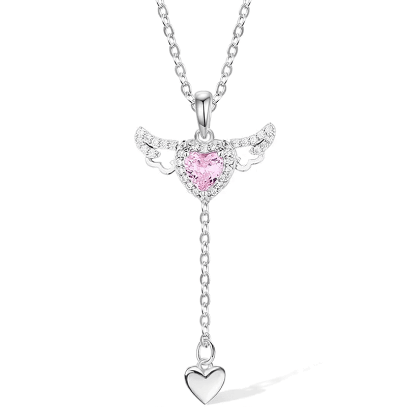 Angel Wings Dancing Necklace - Pure 925 Sterling Silver Necklace