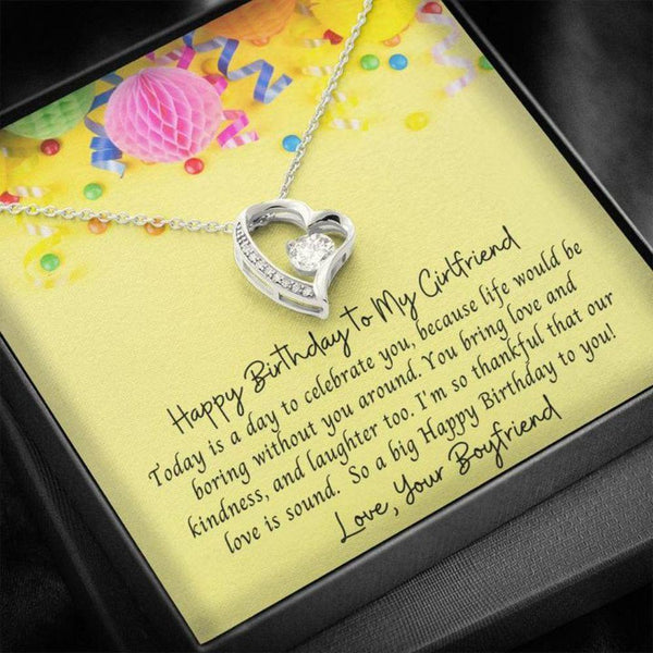Perfect Birthday Gift For Girlfriend - Pure Silver Heart Necklace Gift Set