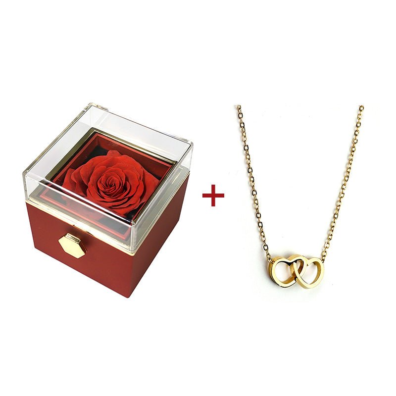 Eternal Rose Box - W/ Engraved Necklace & Real Rose – Sparkly Roses
