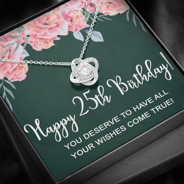 25th Birthday Gift For Her - Pure Silver Necklace Gift Set