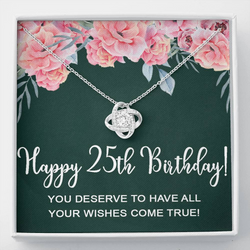 25th Birthday Gift For Her - Pure Silver Necklace Gift Set