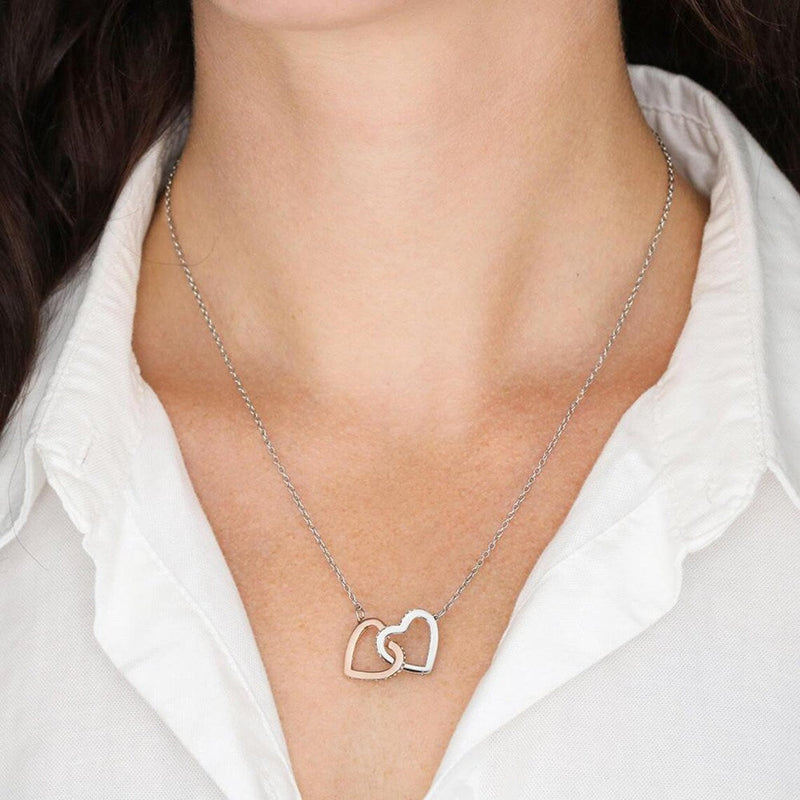 Amazing Gift For Mom - Pure Silver Interlocking Hearts Necklace Gift Set