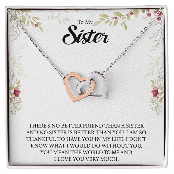 Special Gift For Sister 2025 - Pure Silver Interlocking Hearts Necklace Gift Set