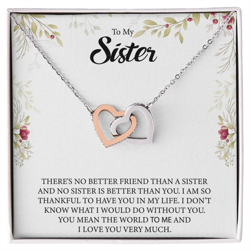 Special Gift For Sister 2025 - Pure Silver Interlocking Hearts Necklace Gift Set