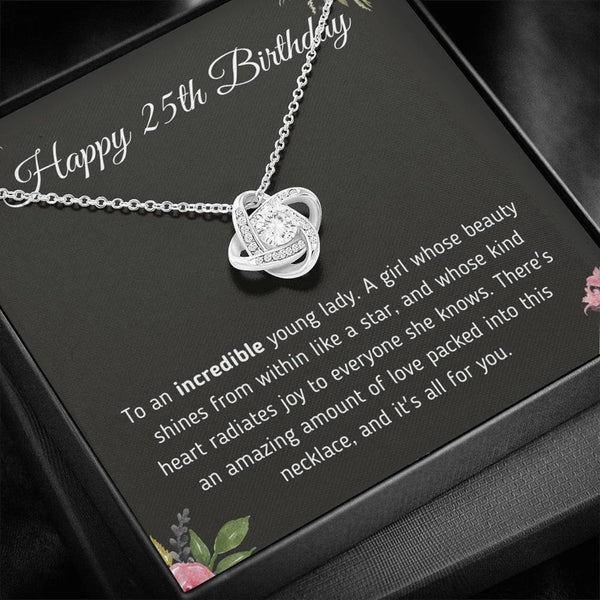 Happy 25th Birthday For Her - Pure Silver Necklace Gift Set