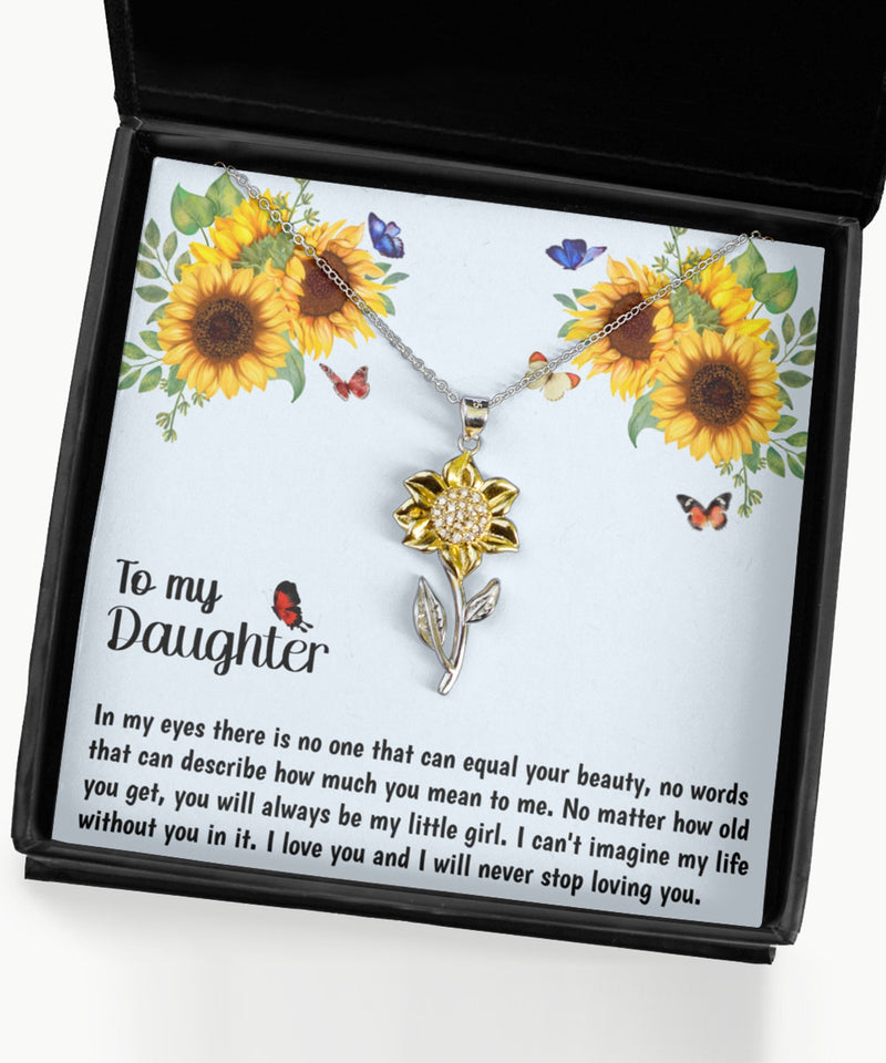 Stunning Gift Idea For Daughter - Pure Silver Sunflower Necklace Gift Set