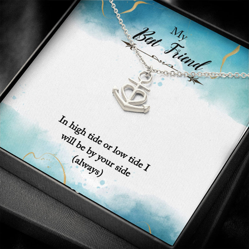 Best Friend Jewelry Gift - Anchor Heart Necklace - 925 Sterling Silver Pendant Set