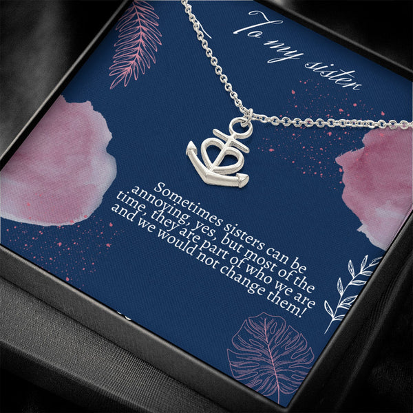 Surprise Gift For Sister 2025 - Pure Silver Anchor Heart Necklace Gift Set