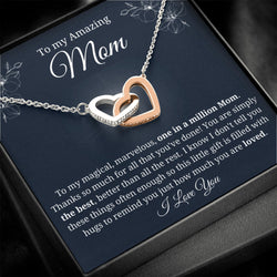 Special Gift For Mother 2024 - Pure Silver Interlocking Hearts Necklace Gift Set